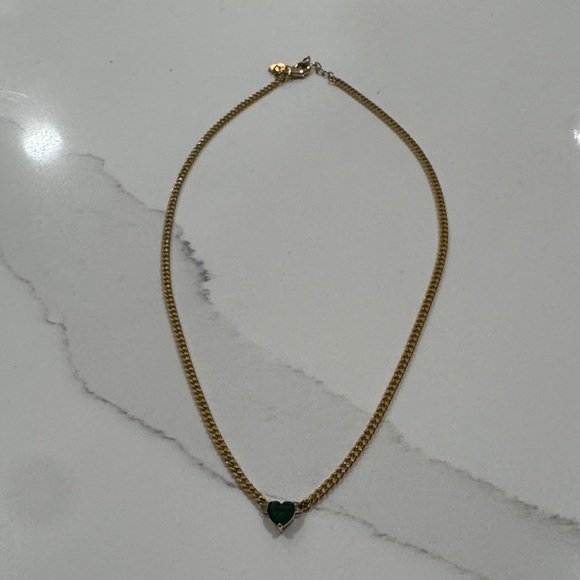 GREEN Heart Emerald Necklace - Picture 3 of 5